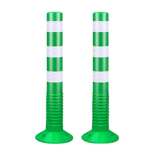 Flexible Verkehrspfosten aus Kunststoff,75 cm Sicherheits-Pollerpfosten,Parksperren mit reflektierendem,Einfahrtsbarrieren für Straßen,Baustellen,Parkplätze(Green,2pcs) von WAZCSD