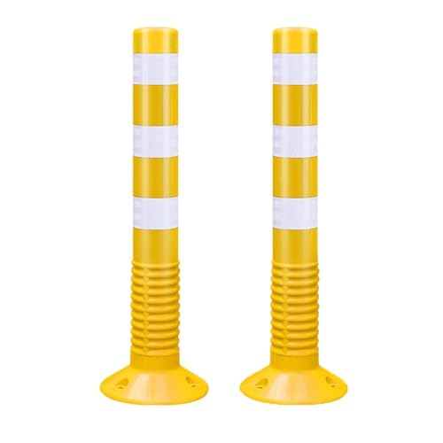 Flexible Verkehrspfosten aus Kunststoff,75 cm Sicherheits-Pollerpfosten,Parksperren mit reflektierendem,Einfahrtsbarrieren für Straßen,Baustellen,Parkplätze(Yellow,2pcs) von WAZCSD