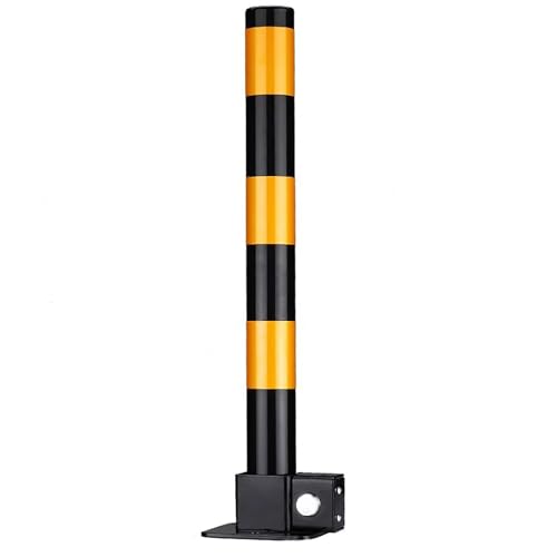 Klappbarer Sicherheitspoller Parkplatzsperren Einfahrtpoller, faltbarer Pollerpfosten-Parkbarriere, robustes Parkschloss mit reflektierenden Streifen(Black Yellow,1pcs) von WAZCSD