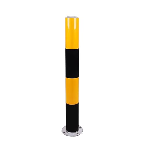 Sicherheitspoller aus Metall, 75 cm Verkehrsleitpfosten, Parkbarriere Absperrpfosten Mit Reflexstreifen, Stahlpoller, Metallpoller Parkplatz für Einfahrten(Yellow Black,76x75cm/3x29.5in) von WAZCSD