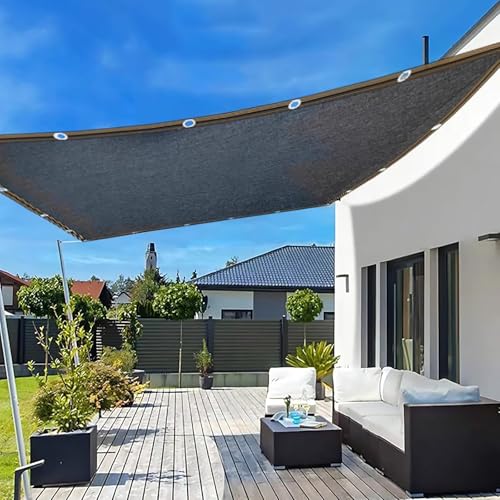 Sonnenschutznetz, Schwarz Sonnensegel, Gartenschutznetz, Rechteckig Terrassenabdeckung FüR Balkon, Sonnenschutz Plane für Draußen, Schattiernetz GewäChshaus(7X7m/23'x23') von WAZCSD