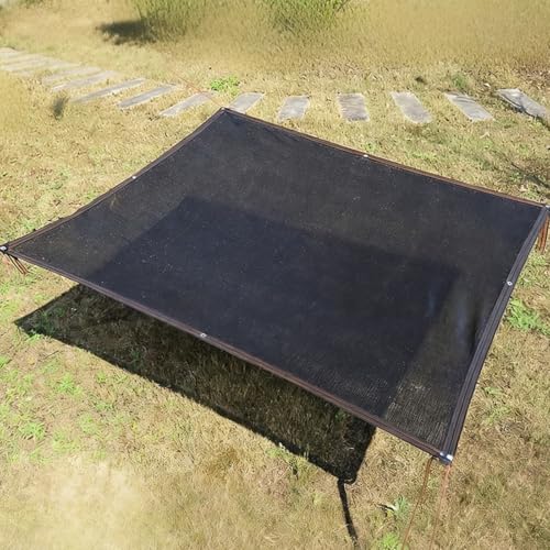 Sonnensegel mit Ösen Schattiernetz Schattennetz mit 90% Schattierwirkung Schwarz Gartennetz Garten Windschutz Sichtschutz Zaun Sonnenschutzgewebe für Gewächshäuser(2X8m/7'x26') von WAZCSD