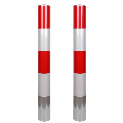 Stahl Sicherheitspoller Verkehrskontrolle Warnung Absperrpfosten Absperrpfosten Anti-Kollisions Sicherung Pfosten für Einfahrten und Parkplätze(2pcs,11.4 * 100cm/4.5 * 39.4in) von WAZCSD