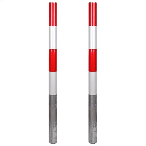 Stahl Sicherheitspoller Verkehrskontrolle Warnung Absperrpfosten Absperrpfosten Anti-Kollisions Sicherung Pfosten für Einfahrten und Parkplätze(2pcs,7.6 * 120cm/3 * 47.2in) von WAZCSD