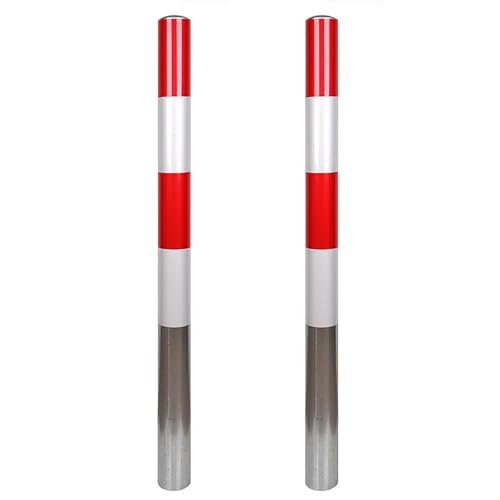 Stahl Sicherheitspoller Verkehrskontrolle Warnung Absperrpfosten Absperrpfosten Anti-Kollisions Sicherung Pfosten für Einfahrten und Parkplätze(2pcs,8.9 * 120cm/3.5 * 39.4in) von WAZCSD