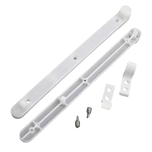2 Stück Aufbewahrungsschrank versteckte aufklappbare Kunststoffschiene, Schubladenschienen-Set für Schränke, Kleiderschränke, Schreibtische, Reparatur-Set mit Schrauben (weiß, 310 mm) von WAZUBC