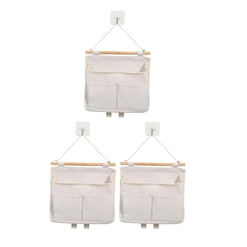 3 Stück Tür-Wand-Organizer, wasserdichter Türschrank-Organizer, hängende Aufbewahrungstasche für Schlafzimmer, Badezimmer, Küche, Büro (weiß) von WAZUBC