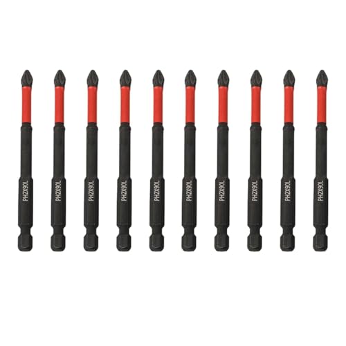 Magnetische PH2-Schraubendreher-Bits, TS2-Stahl, rutschfest, Kreuzschlitz-Bohrer für Haushaltsgeräte, Reparatur, Möbelmontage (90 mm), 10 Stück von WAZUBC