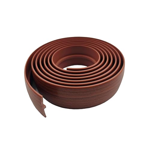 T-Form-Boden-Übergangsstreifen, 5 cm × 3 m, PVC, selbstklebende Bodenkantenverkleidung, flache Trennstreifen zum Verbinden von Bodenspalten, Teppichen, Fliesen (Walnuss) von WAZUBC