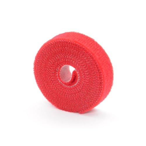 Tragbarer Kabelbinder aus Nylon, 10 mm x 1 m, 2 Rollen, Mehrzweck-Sicherungsgurte für lange Kabelführung, Rot von WAZUBC