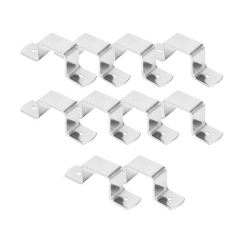 U-förmige Verbindungsstück-Halterung, Edelstahl, Zaunpfosten, Sicherheitshalterungen, Pfostenklemme, Halterung für Beton- oder Holzzäune (20 x 20 mm), 10 Stück von WAZUBC