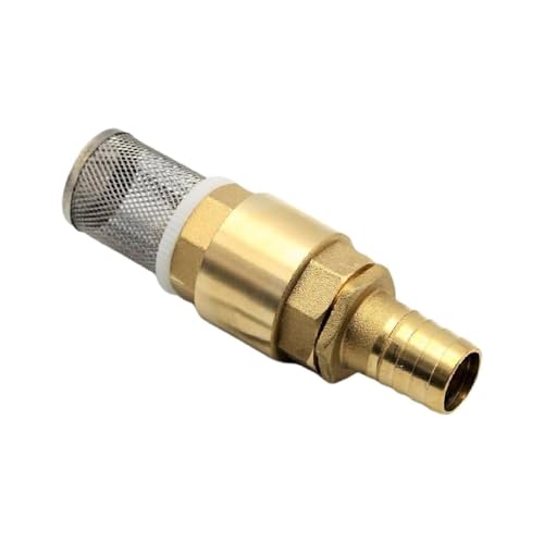 WAZUBC Gartenrohranschluss-Filter-Rückschlagventile, Messing-Rückschlag-Fußventil mit Sieb, Gartenschlauchanschlüsse (16 mm) von WAZUBC