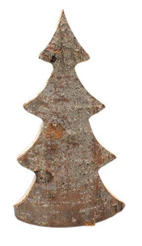 Deko-Figur aus Natur-Holz mit Rinde, Tannen-Baum, 35x19x5cm, Weihnachten X-Mas Dekoration von WB wohn trends