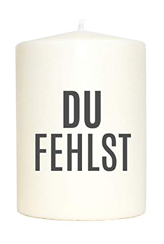 WB wohn trends Kleine Spruchkerze weiß, Du fehlst, Aufdruck grau, 10x7cm, Trauer-Kerze Gedenk-Kerze mit Spruch Motiv-Kerze WB wohn trends Kleine Spruchkerze weiß, Du fehlst, Aufdruck grau, 10x7cm, Trauer-Kerze Gedenk-Kerze mit Spruch Motiv-Kerze von WB wohn trends