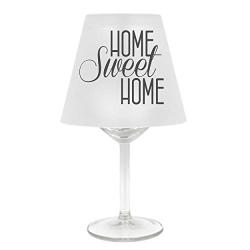 Lampenschirm für Weinglas ~ HOME sweet HOME, B, grau ~ Schirm ohne Glas ~ Windlicht von WB wohn trends