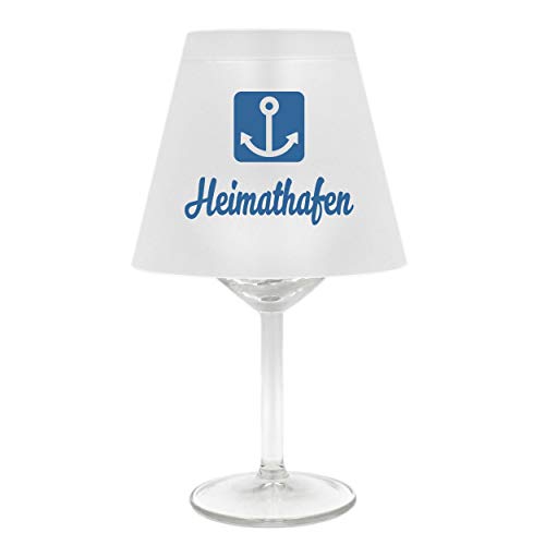 Lampenschirm für Weinglas ~ Heimathafen mit Anker, blau ~ Schirm ohne Glas ~ Windlicht von WB wohn trends