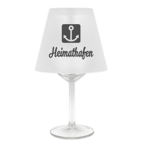 Lampenschirm für Weinglas ~ Heimathafen mit Anker, grau ~ Schirm ohne Glas ~ Windlicht von WB wohn trends
