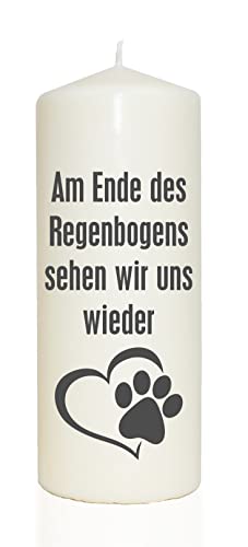 WB wohn trends Spruchkerze, Am Ende des Regenbogens... / Hund Katze, grau, 20cm, 765g d8cm, Trauer-Kerze mit Spruch, Brenndauer ca 70 Std WB wohn trends Spruchkerze, Am Ende des Regenbogens... / Hund Katze, grau, 20cm, 765g d8cm, Trauer-Kerze mit Spruch, Brenndauer ca 70 Std von WB wohn trends