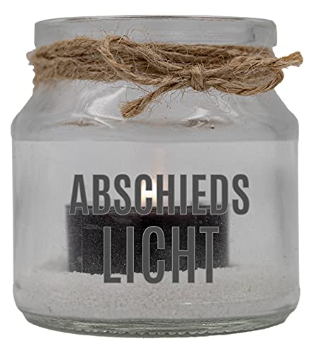 Trauer-Windlicht Glas mit Teelicht und Sand, Abschieds-Licht, 7x7cm Trauer-Licht mit Trauer-Kerze Gedenk-Kerze schwarz von WB wohn trends
