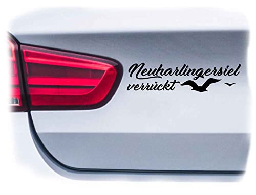 WB wohn trends Auto-Aufkleber, Neuharlingersiel verrückt, weiß, 15cm breit, KFZ-Sticker LKW Spruch von WB wohn trends