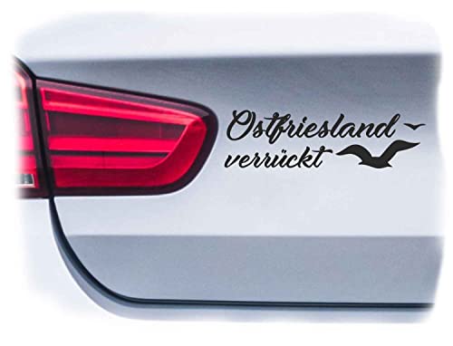 WB wohn trends Auto-Aufkleber, Ostfriesland verrückt, weiß, 22cm breit, KFZ-Sticker LKW Spruch von WB wohn trends