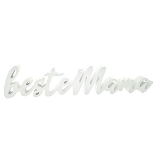 WB wohn trends Deko-Schriftzug Wort Beste Mama weiß, Holz-Buchstaben, Deko-Figur, 36x7x2cm Heim zuhause Haus von WB wohn trends