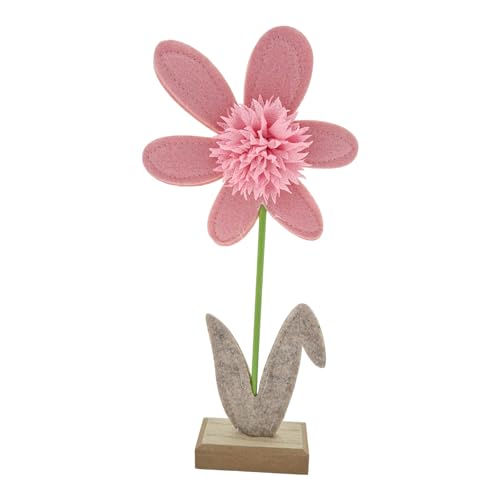 WB wohn trends Filz-Blume auf Holz-Fuß, rosa groß 33x14,5x4cm, Ostern Frühling Sommer, Auswahl von Farbe und Größe möglich von WB wohn trends