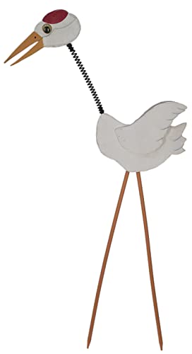 WB wohn trends Garten-Stecker aus Holz, Vogel weiß Storch Baby Geburt, 97x45cm, andere Motive wählbar, Deko-Stecker Garten-Deko von WB wohn trends