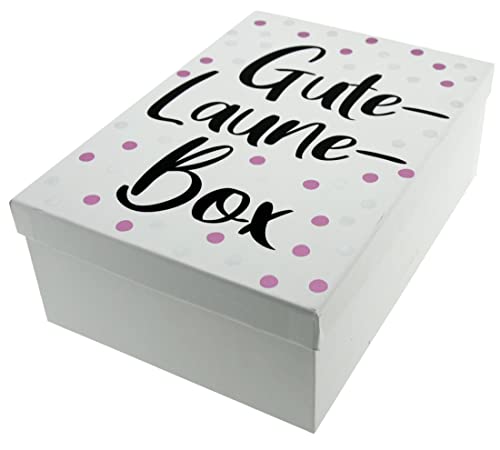 WB wohn trends Geschenkbox, Gute Laune Box, Karton in der Farbe weiß-matt, 28,5x20x10cm, 7389, Größe&Farbe wählbar, Kiste Box aus Pappe von WB wohn trends