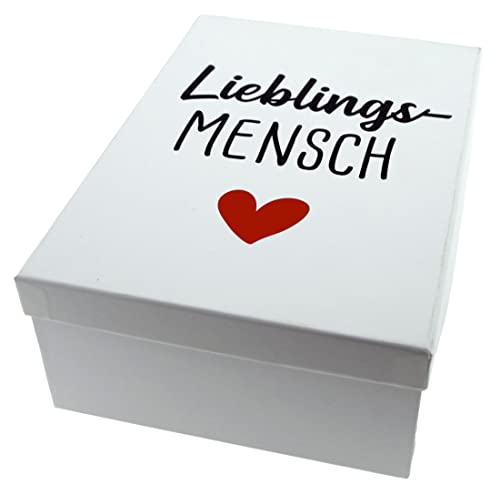 WB wohn trends Geschenkbox, Lieblings-Mensch Herz, Karton in der Farbe weiß-matt, 23,5x15x8,5cm, 7189, Größe&Farbe wählbar, Kiste Box aus Pappe von WB wohn trends