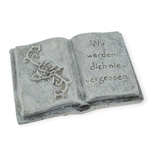 WB wohn trends Grab-Schmuck Buch zum Legen, Wir Werden Dich nie vergessen, Rose, grau 9x6x3.5cm WB wohn trends Grab-Schmuck Buch zum Legen, Wir Werden Dich nie vergessen, Rose, grau 9x6x3.5cm von WB wohn trends