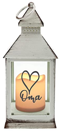 WB wohn trends Kunststoff-Laterne mit LED-Kerze & Timer, Oma Herz, Weiss 24x10,5x10,5cm, Batterie LED-Licht LED-Laterne LED-Lampe mit Text Spruch WB wohn trends Kunststoff-Laterne mit LED-Kerze & Timer, Oma Herz, Weiss 24x10,5x10,5cm, Batterie LED-Licht LED-Laterne LED-Lampe mit Text Spruch von WB wohn trends
