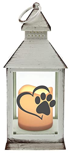 WB wohn trends Kunststoff-Laterne mit LED-Kerze & Timer, Tier-Pfote, Katze Hund Regenbogen-Brücke, Weiß 24x10,5x10,5cm, Batterie LED-Licht WB wohn trends Kunststoff-Laterne mit LED-Kerze & Timer, Tier-Pfote, Katze Hund Regenbogen-Brücke, Weiß 24x10,5x10,5cm, Batterie LED-Licht von WB wohn trends