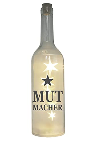 WB wohn trends LED-Flasche mit Motiv, Mut-Macher Stern, grau, 29cm, Flaschen-Licht Glitzer-Flasche Leuchtflasche Lampe mit Text Spruch WB wohn trends LED-Flasche mit Motiv, Mut-Macher Stern, grau, 29cm, Flaschen-Licht Glitzer-Flasche Leuchtflasche Lampe mit Text Spruch von WB wohn trends