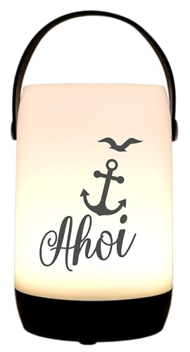 WB wohn trends LED-Laterne Touch-Funktion & Akku, AHOI Anker, schwarz 19x11,5cm, mit Bügel 25cm, LED-Licht LED-Leuchte LED-Lampe WB wohn trends LED-Laterne Touch-Funktion & Akku, AHOI Anker, schwarz 19x11,5cm, mit Bügel 25cm, LED-Licht LED-Leuchte LED-Lampe von WB wohn trends