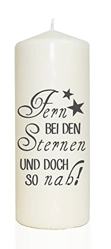 WB wohn trends Spruchkerze, Fern bei den Sternen und doch so nah, grau, 20cm, 765g d8cm, Kerze mit Spruch, Brenndauer ca 70 Std WB wohn trends Spruchkerze, Fern bei den Sternen und doch so nah, grau, 20cm, 765g d8cm, Kerze mit Spruch, Brenndauer ca 70 Std von WB wohn trends