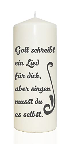 WB wohn trends Spruchkerze, Gott schreibt dir EIN Lied, grau, 20cm, 765g d8cm, Kerze mit Spruch, Brenndauer ca 70 Std WB wohn trends Spruchkerze, Gott schreibt dir EIN Lied, grau, 20cm, 765g d8cm, Kerze mit Spruch, Brenndauer ca 70 Std von WB wohn trends