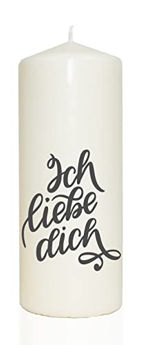 WB wohn trends Spruchkerze, Ich Liebe Dich, grau, 20cm, 765g d8cm, Kerze mit Spruch, Brenndauer ca 70 Std WB wohn trends Spruchkerze, Ich Liebe Dich, grau, 20cm, 765g d8cm, Kerze mit Spruch, Brenndauer ca 70 Std von WB wohn trends