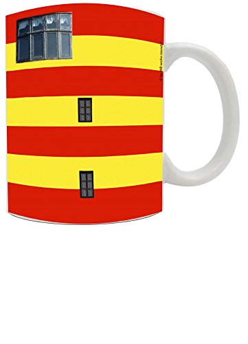 WB wohn trends Tasse mit rundum Motiv: Leuchtturm Pilsum ~ Farbe: weiß ~ Kaffee-Becher mit Motiv von WB wohn trends