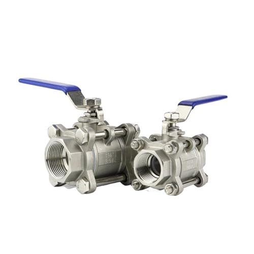 1/2"" 3/4"" 1"" 1-1/4"" 1-1/2"" 2"" Dreiteiliger Kugelhahn aus Edelstahl 304, dreiteilig, Wasserschaltventil mit Innengewinde von WBBAYDRFR