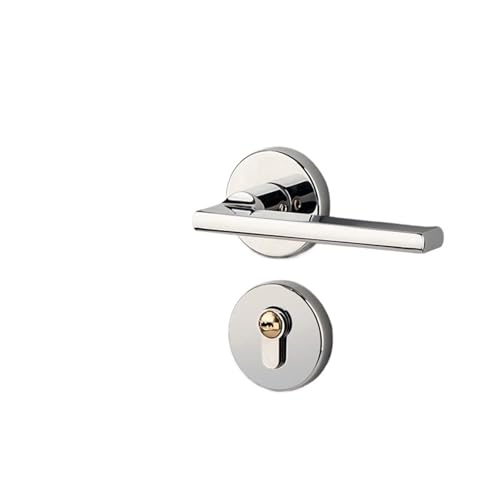WBBAYDRFR Helles Chrom B-Typ Helles Silber Zinklegierung Holztürschloss Innen Geräuschloses magnetisches Türschloss Schlafzimmertürgriff Haustür Split Lock(Magnetic suction model) von WBBAYDRFR