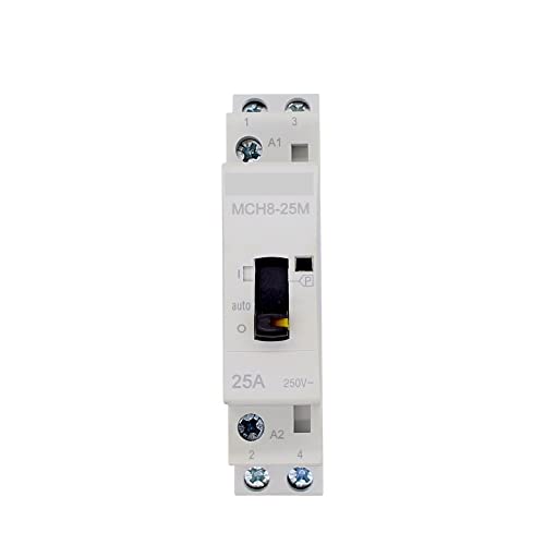 WBBAYDRFR Schütz MCH8-25m 2p 25a 220V/230V 50/60Hz DIN-Schiene Haushalt AC Modulare Schütze mit manuellem Steuerschalter Heimwerkerbedarf(2nc) von WBBAYDRFR
