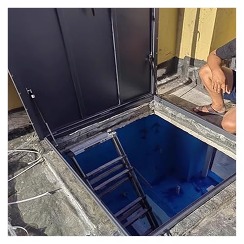 Dachluke aus Verzinktem Pulverbeschichtetem Stahl Nach Außen Öffnend Kellerabdeckung Dachausstiegsluke Oberstes Stockwerk(65x65cm/2.13x2.13ft) von WBBML