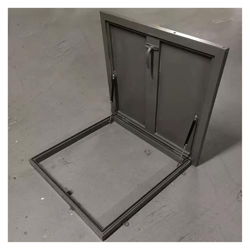 Dachluke mit Verzinktem Rahmen Diebstahlschutztür Aus Stahl Dunkelgrau Kellerabdeckung Industriegebäude, Flure(55x55cm/1.8x1.8ft) von WBBML