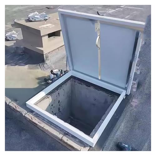 Dachwartungsluke Geräuschloses Schließen Kellerabdeckung in Aluminium Decken Hausfenster Lagerhäuser, Werkstätten(65x65cm/2.13x2.13ft) von WBBML