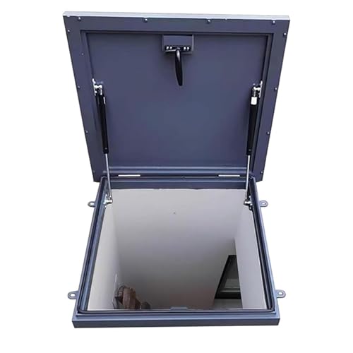 Deckzugangsluke Abdeckung Wetterfest Notzugangsdeckel Stahl Ausstieg Dachluke Garage Lagerhaus(75x75cm/2.46x2.46ft) von WBBML
