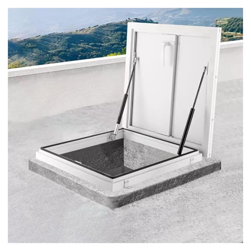 Edelstahl Sicherheitstür fürs Dach Weiß Dachluke Aus Verzinktem Brunnenkopf Deckel Einkaufszentren und Parkhäuser(70x70cm/2.3x2.3ft) von WBBML