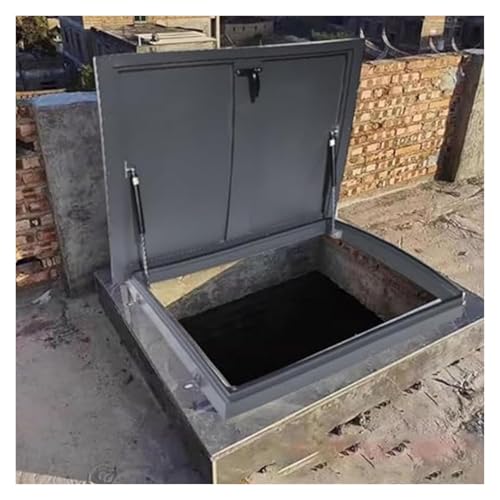 Flachdach Einstiegsluke Tür Deckzugangsluke Abdeckung Groß Dachausstiegsfenster Brunnenkopfkorridor(100x100cm/3.28x3.28ft) von WBBML