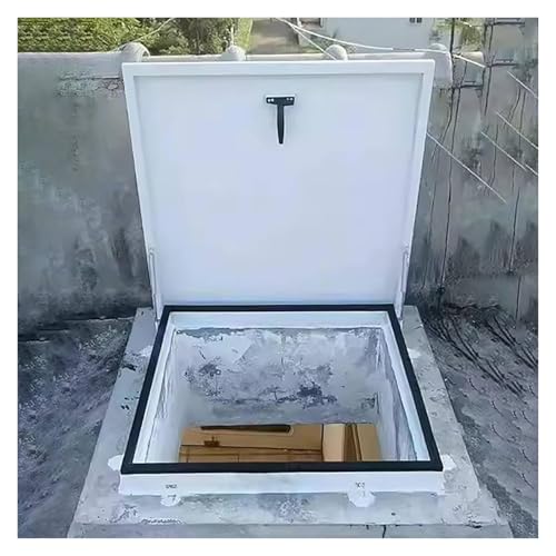 Flachdach Einstiegsluke Tür Wasserdicht und Leckagefrei Dachluke Diebstahlschutztür Kellerabdeckung in Aluminium Dächer von Schulgebäuden(70x70cm/2.3x2.3ft) von WBBML