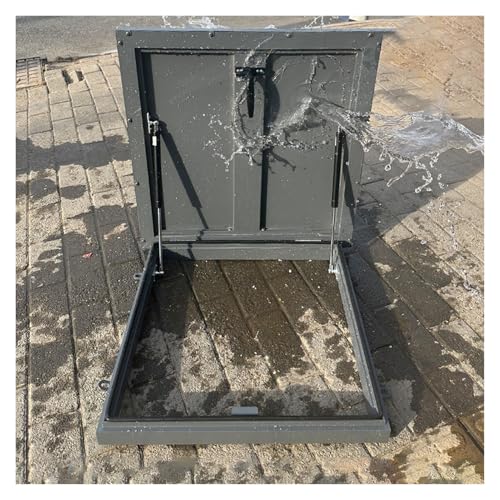 Kellerabdeckung in Aluminium Flachdach Einstiegsluke Tür Abdichtung Deckzugangsluke Abdeckung Treppe und Dachboden(50x50cm/1.64x1.64ft) von WBBML
